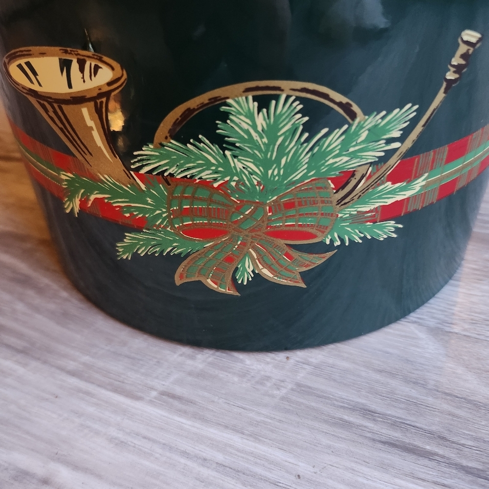 Vintage Georges Briard Christmas Ice Bucket Green Plaid MCM Barware Vinyl USA - Picture 6 of 9